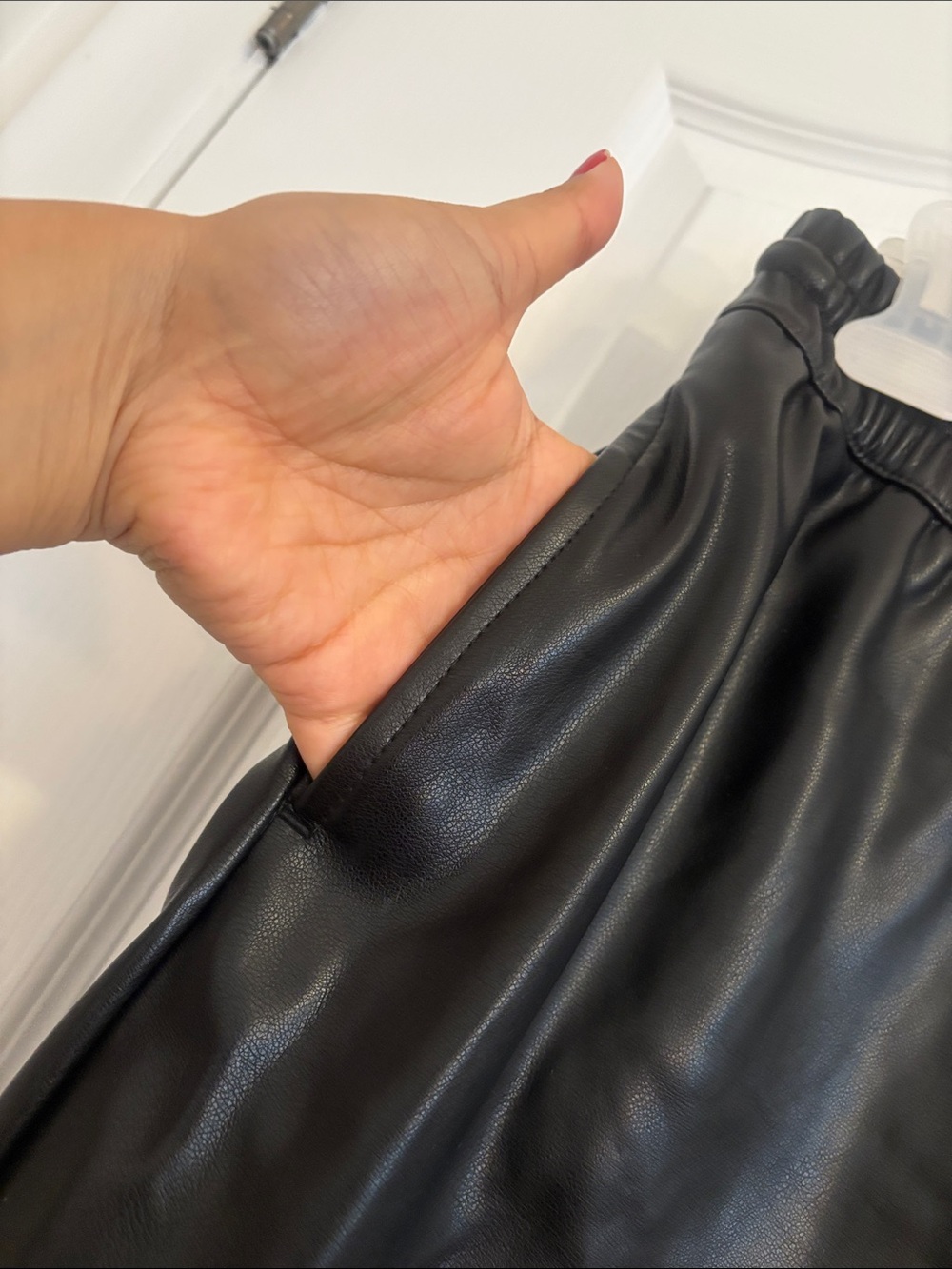 Calvin Klein Jeans Black Faux Leather Shorts - Picture 10 of 15